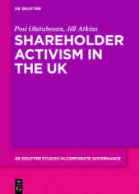 Shareholder Activism in the UK (De Gruyter Studies in Corporate Governance) -- Hardback