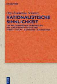 Rationalistische Sinnlichkeit : Zur philosophischen Grundlegung der Kunsttheorie 1700 bis 1760 Leibniz - Wolff - Gottsched - Baumgarten. Dissertationsschrift (Quellen und Forschungen zur Literatur- und Kulturgeschichte 102 (336))