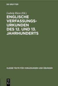 Englische Verfassungsurkunden des 12. und 13. Jahrhunderts (Kleine Texte für Vorlesungen und Übungen 155)