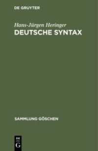 Deutsche Syntax (Sammlung Göschen 1246/1246A)