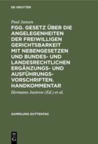FGG. Gesetz über die Angelegenheiten der freiwilligen Gerichtsbarkeit mit Nebengesetzen und bundes- und landesrechtliche : [Hauptbd.] (Sammlung Guttentag 46)