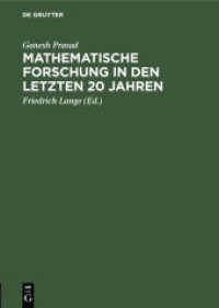Mathematische Forschung in den letzten 20 Jahren : Rede gehalten am 31. Januar 1921 vor der Mathematischen Gesellschaft Benares
