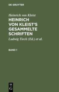Heinrich von Kleist's gesammelte Schriften, 2 Teile : Revidiert, ergänzt, und mit einer biographischen Einleitung versehen von Julian Schmidt （1891. CXVI, 1078 S. 190 mm）