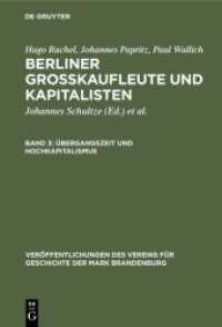 Übergangszeit und Hochkapitalismus : 1806-1856 (Veröffentlichungen des Vereins für Geschichte der Mark Brandenburg 34)