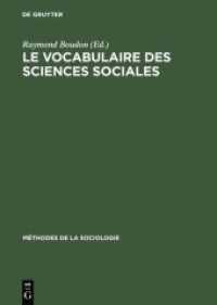 Le vocabulaire des sciences sociales : Concepts et indices (Méthodes de la Sociologie. Maison des Sciences de l'Homme 1)