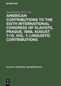 American contributions to the Sixth International Congress of Slavists， Prague， 1968， August 7-13， Vol. 1: Linguistic co (Slavistic Printings and Reprintings 80)