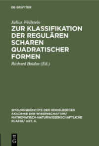 Zur Klassifikation der regulären Scharen quadratischer Formen (Sitzungsberichte der Heidelberger Akademie der Wissenschaften/ Mathematisch-Naturwissenschaftliche Klas)