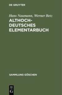Althochdeutsches Elementarbuch : Grammatik und Texte (Sammlung Göschen 1111)