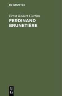 Ferdinand Brunetière : Beitrag zur Geschichte der französischen Kritik