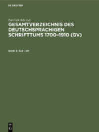 Gesamtverzeichnis des deutschsprachigen Schrifttums 1700-1910 (GV). Band 3 Alb - Am