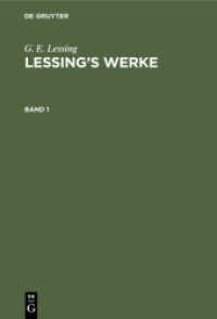 G. E. Lessing: Lessing's Werke. Band 1 G. E. Lessing: Lessing's Werke. Band 1