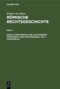 Robert von Mayr: Römische Rechtsgeschichte. Band 2 Privatrecht und Civilprozess. Strafrecht und Strafprozess, Teil 1: Privatrecht （1901. VI, 1416 S.）