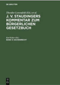 J. v. Staudingers Kommentar zum Bürgerlichen Gesetzbuch. Band 3 Sachenrecht
