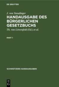 Handausgabe des Bürgerlichen Gesetzbuchs : Auf Grund von J. v. Staudingers Kommentar (Schweitzers Handausgaben) （1912. XXIII, 1229 S. 230 mm）