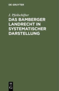 Das Bamberger Landrecht in systematischer Darstellung : Nebst Anhang: Das Verhältniß des Bamberger Rechts zum Bürgerlichen Gesetzbuch