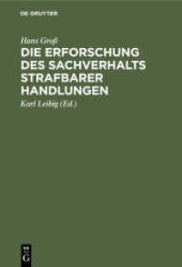 Die Erforschung des Sachverhalts strafbarer Handlungen : Ein Leitfaden für Beamte des Polizei- und Sicherheitsdienstes des Deutschen Reichs