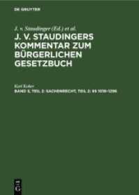 J. v. Staudingers Kommentar zum Bürgerlichen Gesetzbuch. Band 3， Teil 2 Sachenrecht， Teil 2:    1018-1296