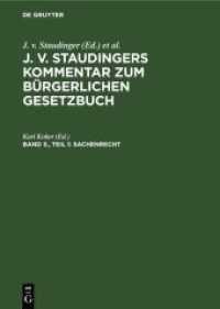 J. v. Staudingers Kommentar zum Bürgerlichen Gesetzbuch. Band 3.， Teil 1 Sachenrecht : Teil 1:    854-1017