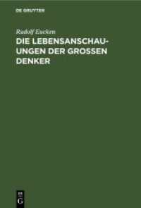 Die Lebensanschauungen der grossen Denker : Eine Entwicklungsgeschichte des Lebensproblems der Menschheit von Plato bis zur Gegenwart