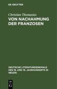 Von Nachahmung der Franzosen (Deutsche Literaturdenkmale des 18. und 19. Jahrhunderts in Neudr. 51=N.F.1)