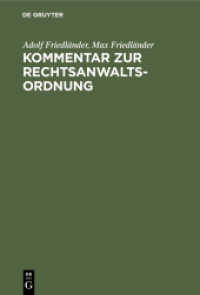 Kommentar zur Rechtsanwaltsordnung : Vom 1. Juli 1878