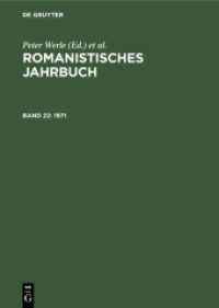 Romanistisches Jahrbuch. Band 22 1971 （Reprint 2021. 1972. 404 S.）
