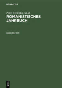 Romanistisches Jahrbuch. Band 30 1979 (Romanistisches Jahrbuch Band 30) （Reprint 2021. 1980. 366 S.）