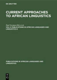 Current Approaches to African Linguistics / Vol. 5 (Publications in African Languages and Linguistics 8)