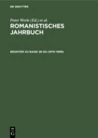 Romanistisches Jahrbuch. Register zu Band 26-50 (1975-1999) （Reprint 2021. 2001. VIII, 180 S.）