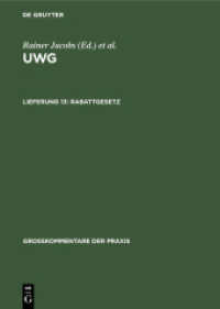 UWG. Lieferung 13 Rabattgesetz (Großkommentare der Praxis)