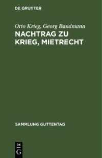 Nachtrag zu Krieg， Mietrecht (Sammlung Guttentag 156)