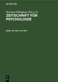 Zeitschrift für Psychologie. Band 178， Heft 3/4 1970