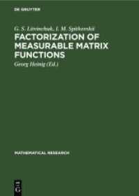 Factorization of Measurable Matrix Functions (Mathematical Research 37)