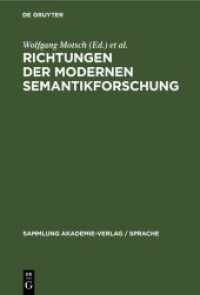 Richtungen der modernen Semantikforschung (Sammlung Akademie-Verlag / Sprache 37)