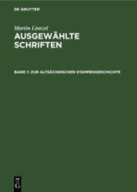 Martin Lintzel: Ausgewählte Schriften. Band 1 Zur altsächsischen Stammesgeschichte