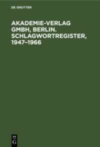 Akademie-Verlag GmbH， Berlin. Schlagwortregister， 1947-1966