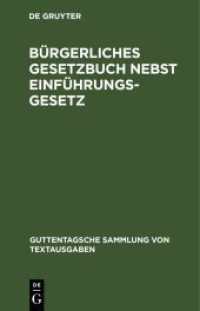 Bürgerliches Gesetzbuch nebst Einführungsgesetz : Vom 18. August 1896 mit Berücksichtigung der bis Ende Juli 1941 ergangenen Abänderungen (Guttentagsche Sammlung von Textausgaben)