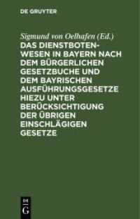 Das Dienstbotenwesen in Bayern nach dem Bürgerlichen Gesetzbuche und dem bayrischen Ausführungsgesetze hiezu unter Berüc