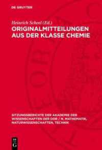 Originalmitteilungen aus der Klasse Chemie (Sitzungsberichte der Akademie der Wissenschaften der DDR / N. Mathematik， Naturwissenschaften， Technik)