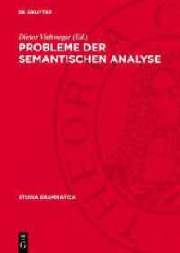 Probleme der semantischen Analyse (Studia grammatica 15)