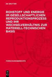 Rohstoff und Energie im gesellschaftlichen Reproduktionsprozeß und ihr Wechselverhältnis zur materiell-technischen Basis (Forschungsberichte 28)