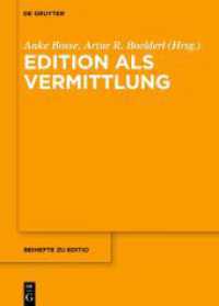 Edition als Vermittlung (editio / Beihefte)