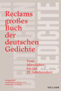 Reclams großes Buch der deutschen Gedichte. Vom Mittelalter bis ins 21. Jahrhundert : Das beste Hausbuch deutscher Lyrik - Gedichte aus über 1200 Jahren （Erw. und aktual. Ausgabe 2024. 2024. 1018 S. 240 mm）