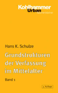 Grundstrukturen der Verfassung im Mittelalter Bd.1 : Stammesverband, Gefolgschaft, Lehnswesen, Grundherrschaft (Urban-Taschenbücher 371) （4. Aufl. 2004. 166 S. 185 mm）