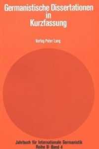 Germanistische Dissertationen in Kurzfassung : Herausgegeben von Hans-Gert Roloff (Jahrbuch für Internationale Germanistik .4) （Neuausg. 1979. 291 S.）