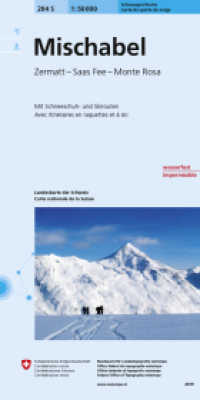 284S Mischabel Schneesportkarte : Zermatt - Saas Fee - Monte Rosa. 1:50000 (Skitourenkarten 1:50 000 284Ski) （2019. 220 mm）
