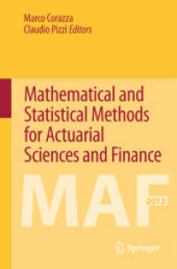 保険数理・金融のための数学的・統計的手法<br>Mathematical and Statistical Methods for Actuarial Sciences and Finance （2014）