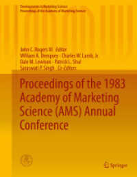 Proceedings of the 1983 Academy of Marketing Science (AMS) Annual Conference (Developments in Marketing Science: Proceedings of the Academy of Marketing Science) （2015）