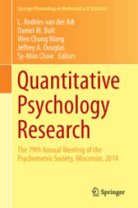 Quantitative Psychology Research : The 79th Annual Meeting of the Psychometric Society, Madison, Wisconsin, 2014 (Springer Proceedings in Mathematics & Statistics)