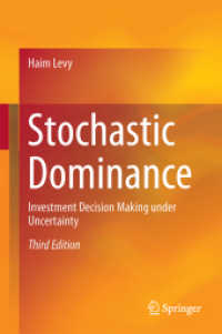 確率優位：不確実性の下での投資に関する意思決定（第３版）<br>Stochastic Dominance : Investment Decision Making under Uncertainty （3RD）